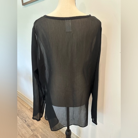 Old Navy Black Maternity Tunic Lace Trim Sheer Beach Coverup XL EUC - Picture 4 of 6